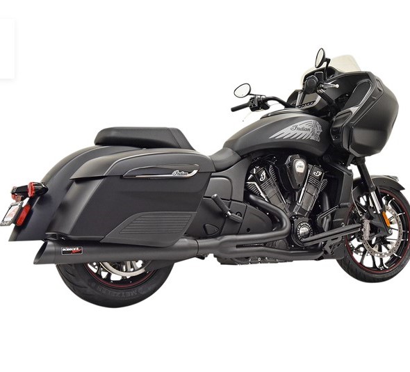 Bassani 4'' Road Rage 2-into-1 Exhaust for Indian Challenger & Pursuit - Black